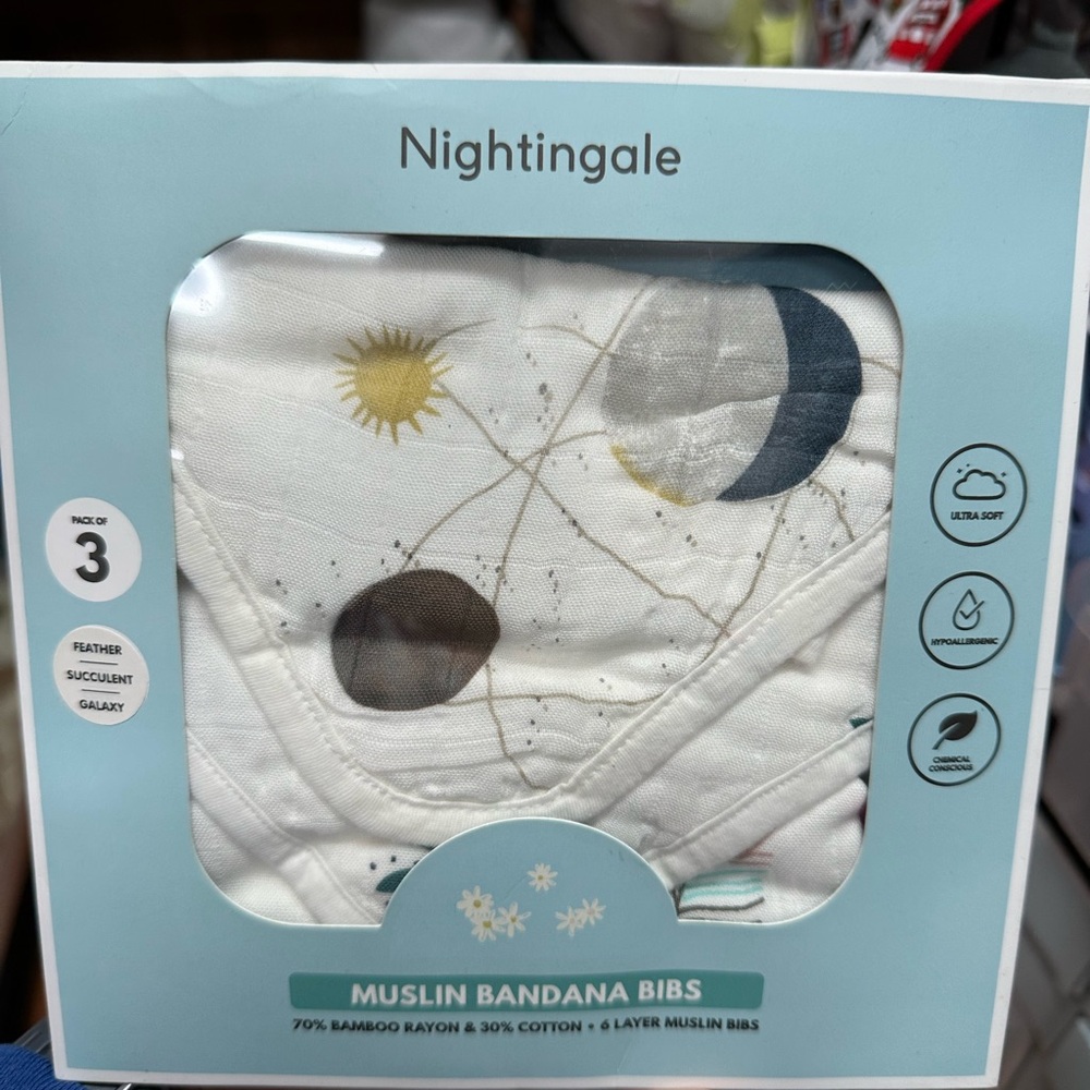 Nightingale Muslin Bandana Bibs - Succulent Galaxy